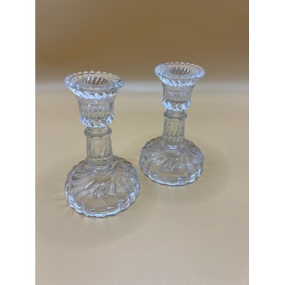 Antique 1920's Mini Candleholders - French Swirl by Portieux Vallerysthal